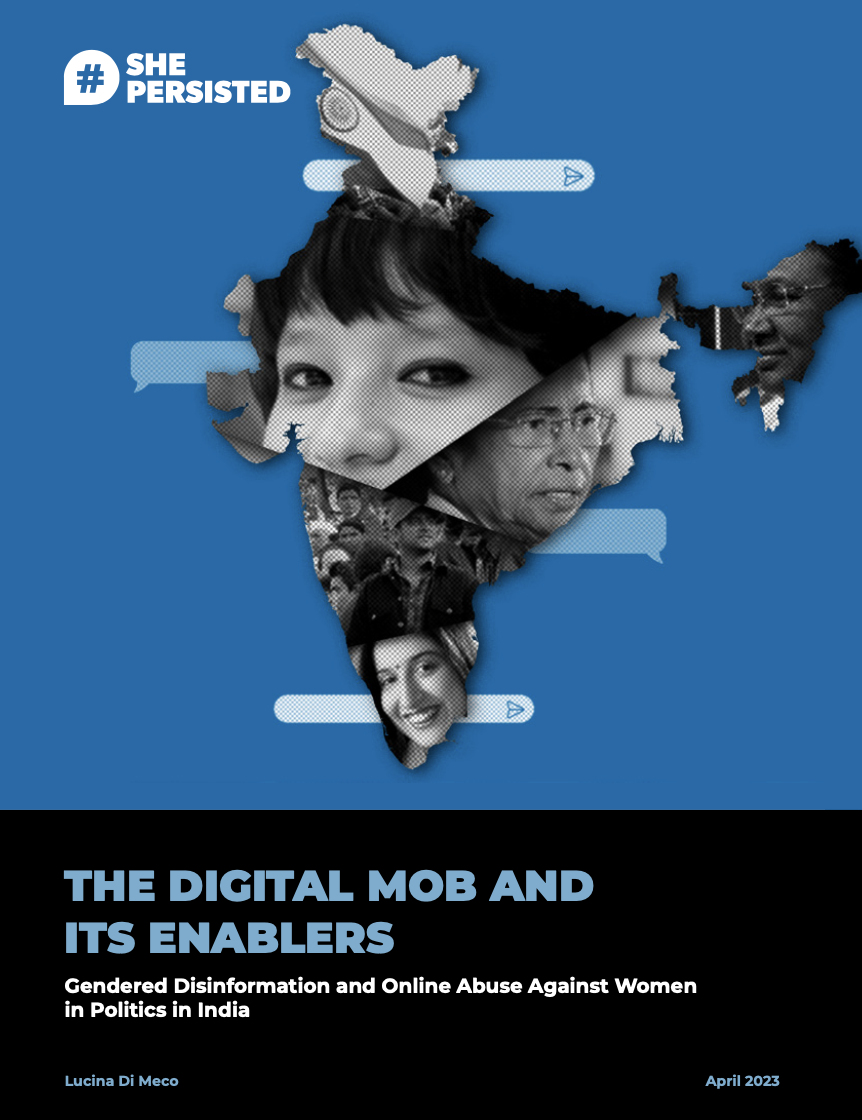 Blue cover of a report: The Digital Mob and its Enablers (India Report)
