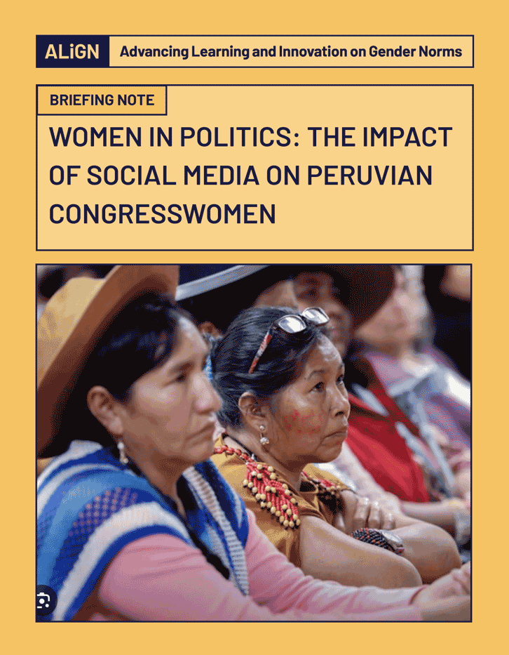 Pale orange cover of: The Impact of Social Media on Peruvian Congresswomen – #ShePersisted and ALIGN