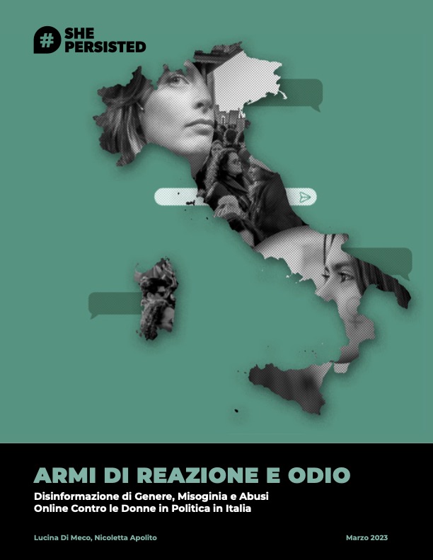 Teal cover of a report: Armi di Reazione e Odio (Italy Report)