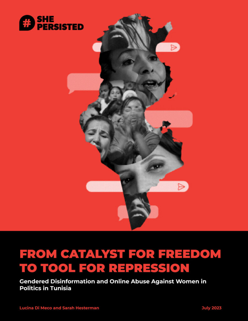 Red cover of a report: From Catalyst for Freedom to Tool for Repression (Tunisia Report)